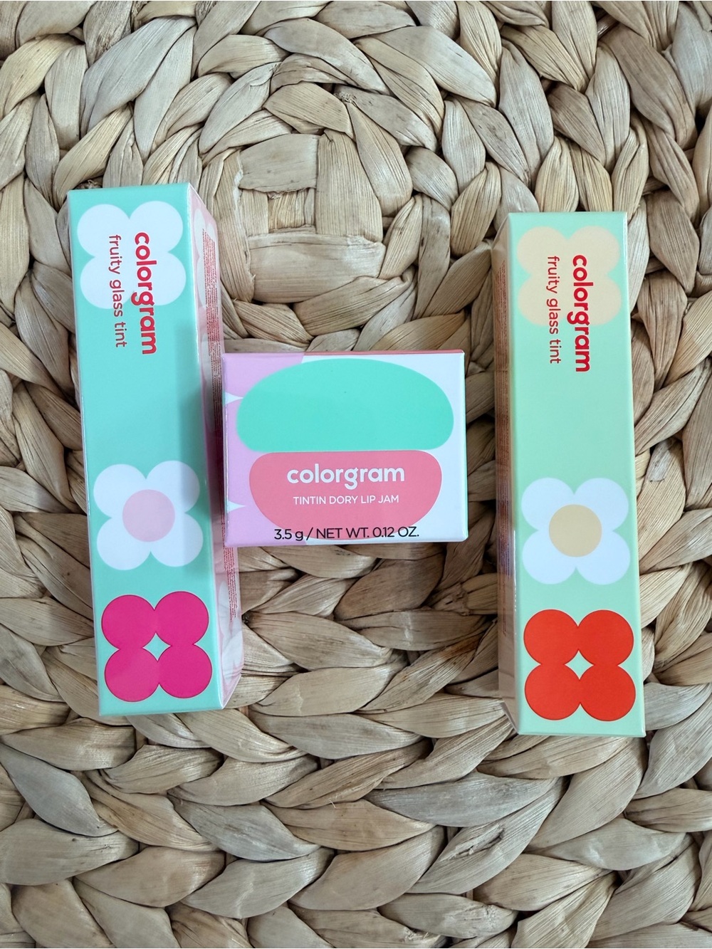 NIB Colorgram Korean Lip Makeup Bundle Fruity Glass Tint + Tintin Dory Lip Jam